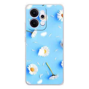 Чохол з Квітами для OPPO Reno14 Pro (ромашки на блакитному)