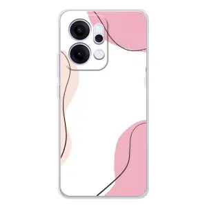 Чохол квітковий дизайн для OPPO Reno14 Pro (Рожевий фон)