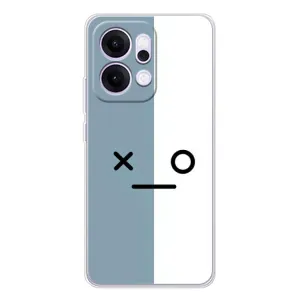 Силиконовые Чехлы (смешные стикеры) для OPPO Reno14 Pro (Серо-белый)