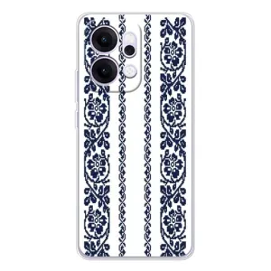 Силиконовый Чехол на OPPO Reno14 Pro с картинкой Вышиванки (Синяя вышиванка)