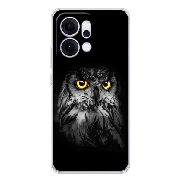Чехол с рисунком «Сова на чёрном» для OPPO Reno14 Pro Чехол с рисунком «Сова на чёрном» для OPPO Reno14 Pro