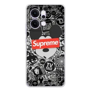 Чехол с Брендами одежды на Рено14 Про (Supreme Маус)