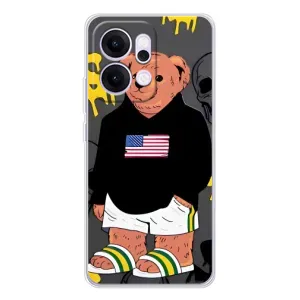 Чехлы Мишка Тедди для Рено14 Про (Teddy USA)