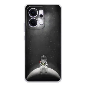 Силиконовый Чехол с принтом "Космонавты" на OPPO Reno14 (Космонавт романтик)