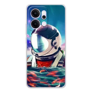 Силиконовый Чехол с принтом "Космонавты" на OPPO Reno14 (Космонавт в воде)