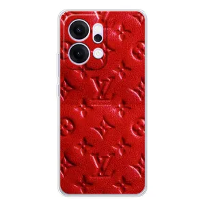 Текстурный Чехол Louis Vuitton для Рено14 (Красный ЛВ)