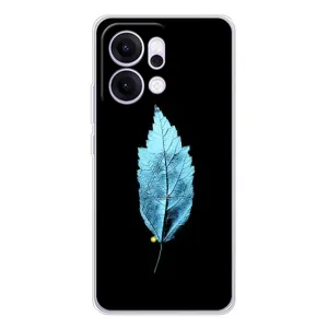 Чехол с картинками на черном фоне для OPPO Reno14 (Листочек)