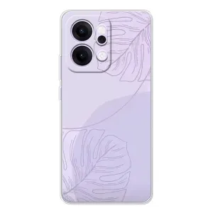 Чехол цветочный дизайн для OPPO Reno14 (Монстера фиолетовая)