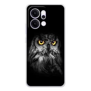 Чехлы с принтом СОВЫ для OPPO Reno14 (Сова на чёрном)