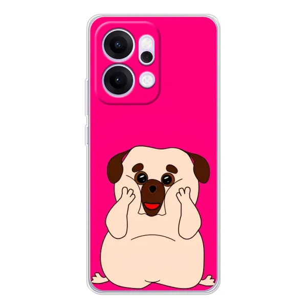 Чехол с рисунком «Веселый Мопсик» для OPPO Reno14 Чехол с рисунком «Веселый Мопсик» для OPPO Reno14