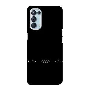Силиконовый бампер с картинкой машины на Oppo Reno5 4G (Силует Audi)