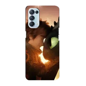 Чехол дракон Беззубик для Oppo Reno5 4G (Беззубик и Иккинг)