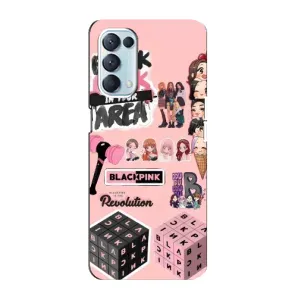 Чехлы с картинкой для Oppo Reno5 4G (BLACK PINK коллаж)
