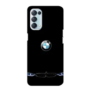 Силиконовый бампер с картинкой машины на Oppo Reno5 4G (Черный BMW)