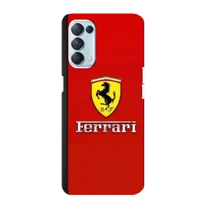 Силиконовый бампер с картинкой машины на Oppo Reno5 4G (Ferrari Logo)