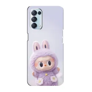 Чехол с принтом Лабубу для Oppo Reno5 4G (Фиолетовый Лабубу)