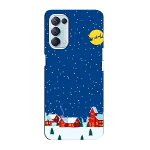 Силиконовый бампер на рождество для Oppo Reno5 4G (Город в снегу)