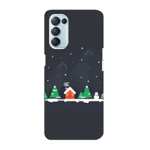 Силиконовый бампер на рождество для Oppo Reno5 4G (Город зимний)