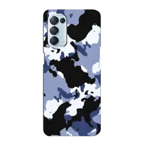 Камуфляжный Чехол для Оппо Рено 5 4G (Камуфляжный Серый)