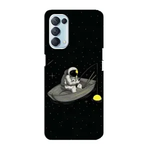 Силіконовый Чохол з принтом "Космонавти" на Oppo Reno5 4G (Космонавт на рибалці)