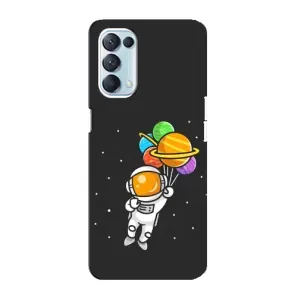 Силіконовый Чохол з принтом "Космонавти" на Oppo Reno5 4G (Космонавт з кульками)