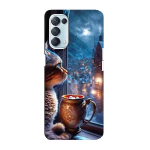Чехлы на Новый Год Oppo Reno5 4G (Кот новогодний)
