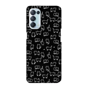 Чехол на тематику: Коты для OPPO Reno5 4G (Котики на черном)