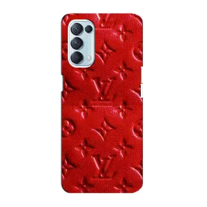Текстурный Чехол Louis Vuitton для Оппо Рено 5 4G (Красный ЛВ)