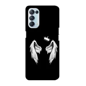 Чехол (Корона на чёрном фоне) для Оппо Рено 5 4G (Крылья и корона)