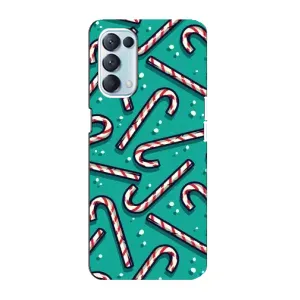 Силиконовый бампер на рождество для Oppo Reno5 4G (Леденцы)