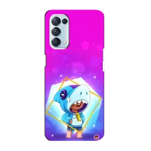 Чехол Бравл Старс для Oppo Reno5 4G (Леон в костюме Акулы)