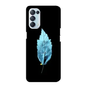 Чохол з картинками на чорному фоні для Oppo Reno5 4G (Листя)