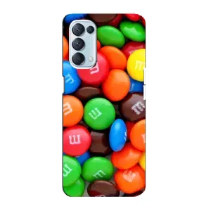 Чохол з зображенням смачної їжі для Oppo Reno5 4G (Різнокольорові M&M'S)