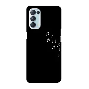 Чохол з картинками на чорному фоні для Oppo Reno5 4G (Ноти)