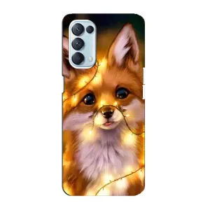 Чехол с Лисичкой для Oppo Reno5 4G (Новогодний лисенок)