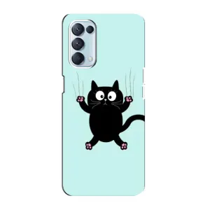 Силиконовый чехол с котиком для Oppo Reno5 4G (Падающий кот)