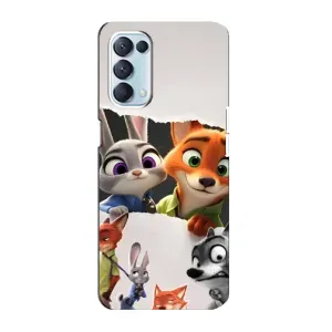 Силиконовый чехол с принтом Зоотрополіс для Oppo Reno5 4G (Персонажи Зоо)