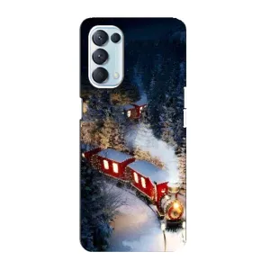 Силиконовый бампер на рождество для Oppo Reno5 4G (Поезд)