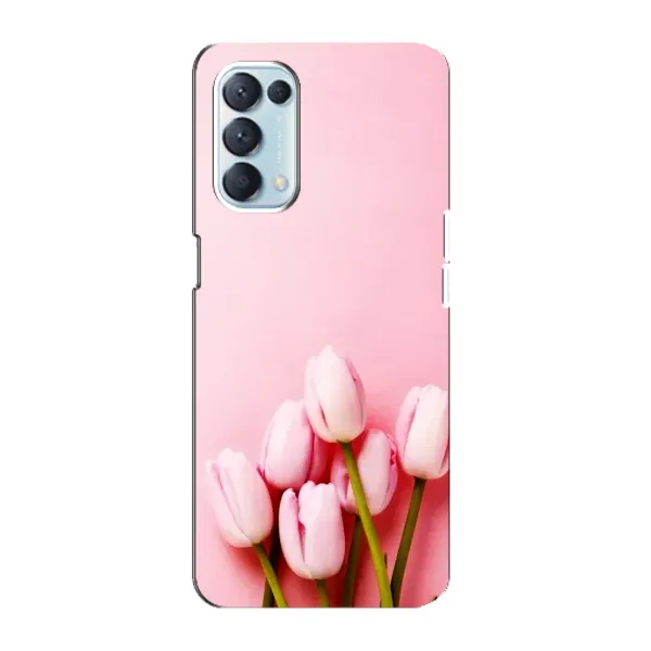 Чехол с рисунком «Розовые тюльпаны» для OPPO Reno5 4G Чехол с рисунком «Розовые тюльпаны» для OPPO Reno5 4G