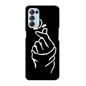 Чехлы (Знак сердечка) на Oppo Reno5 4G (Сердце на черном)