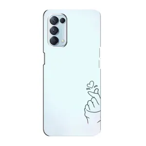 Чехлы (Знак сердечка) на Oppo Reno5 4G (Сердце на голубом)