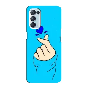 Чехлы (Знак сердечка) на Oppo Reno5 4G (Сердце на синем)