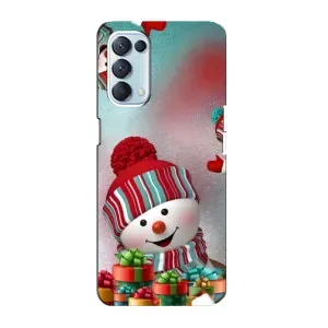 Чехлы на Новый Год Oppo Reno5 4G (Снеговик в шапке)