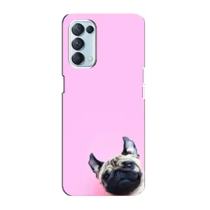 Бампер для Oppo Reno5 4G с картинкой "Песики" (Собака на розовом)