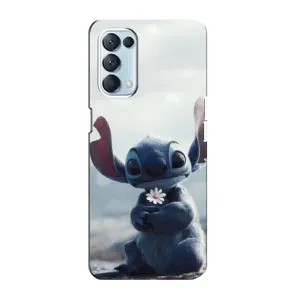 Чехол с рисунком Стич для OPPO Reno5 4G (Стич с цветочком)
