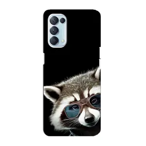 Силиконовый Чехол с Енотами на Oppo Reno5 4G (Стильный Енот)