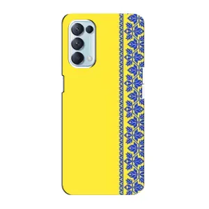 Силиконовый Чехол на Oppo Reno5 4G (Вышиванка на желтом)