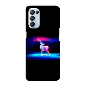 Силиконовый бампер с картинкой животных для Oppo Reno5 4G (Яркий олень)