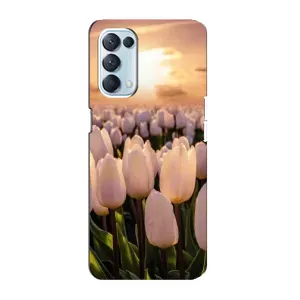 Чохли з картинкою (Тюльпани) на Оппо Рено 5 4G (Захід з квітами)