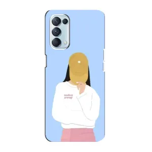 Силиконовый Чехол на Oppo Reno5 4G с картинкой Стильных Девушек (Желтая кепка)